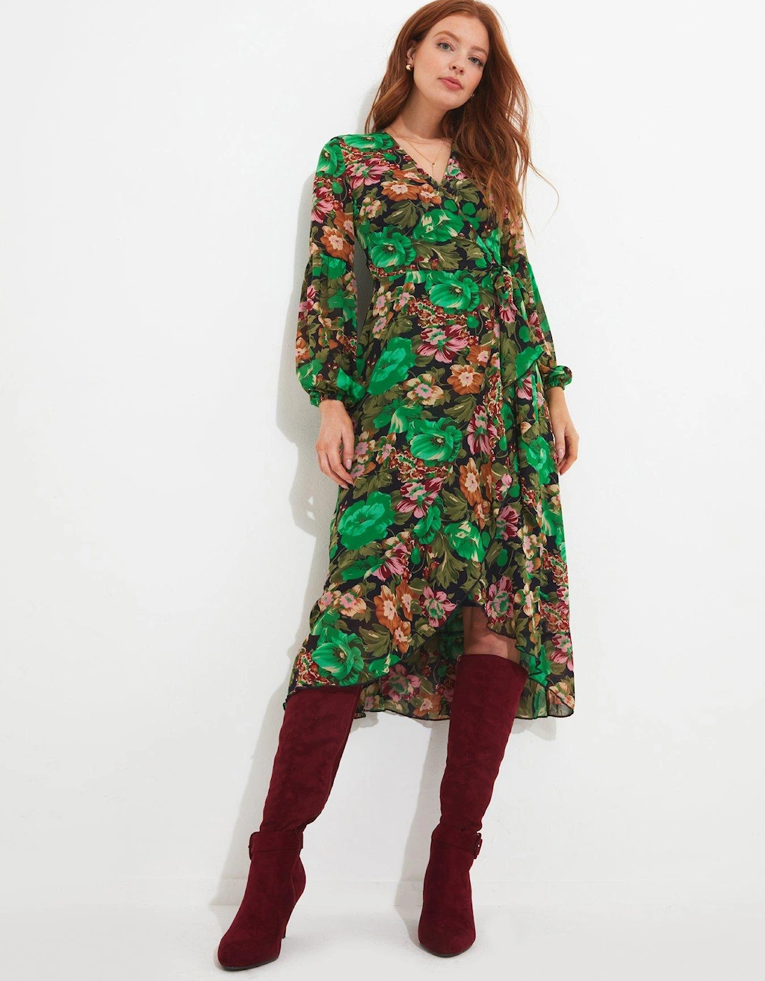 Lily Printed Wrap Dress - Multi, 5 of 4