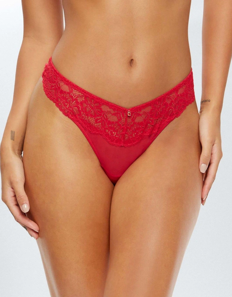 Sexy Lace Planet Thong Red