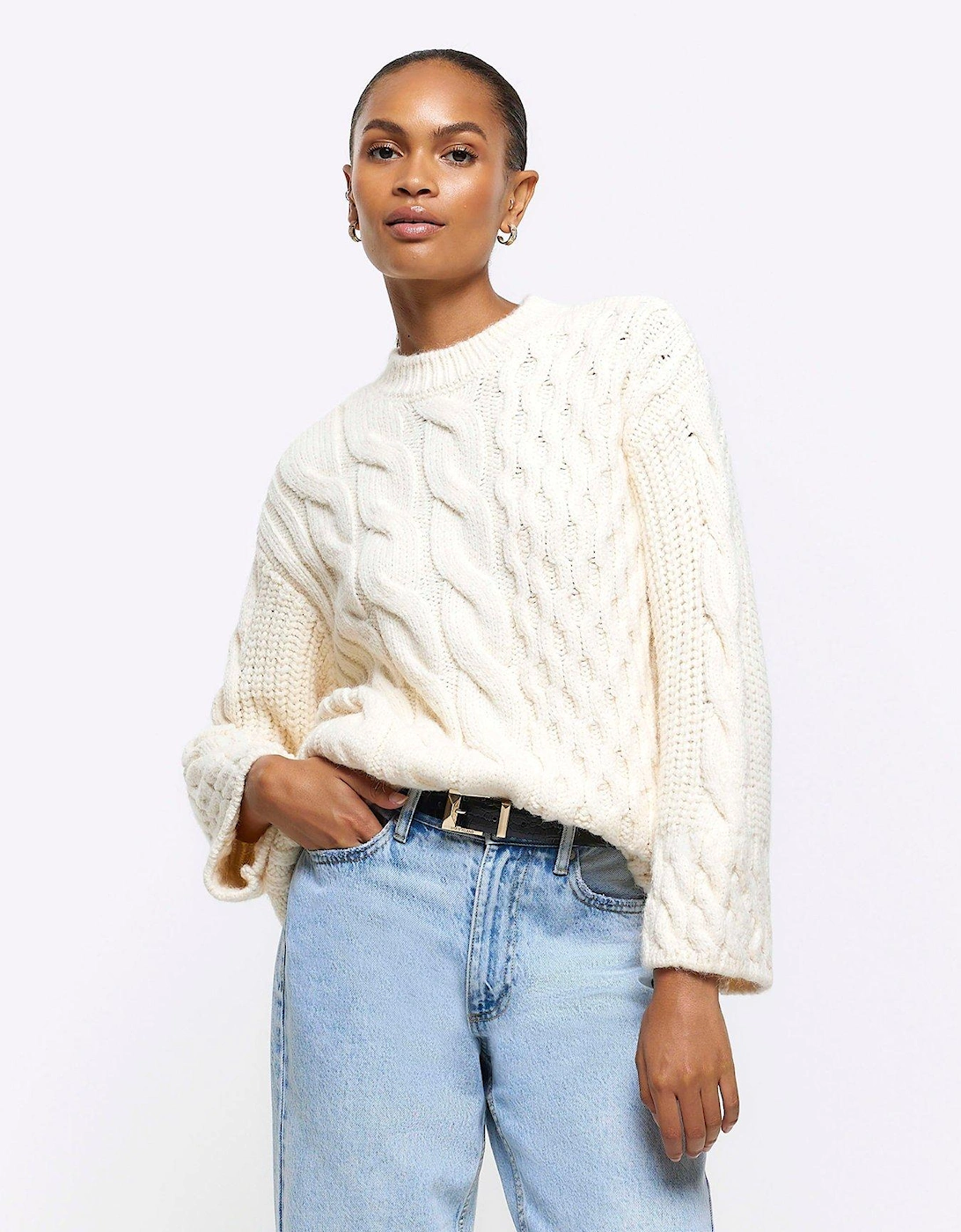 Cable Knit Jumper - Cream, 6 of 5