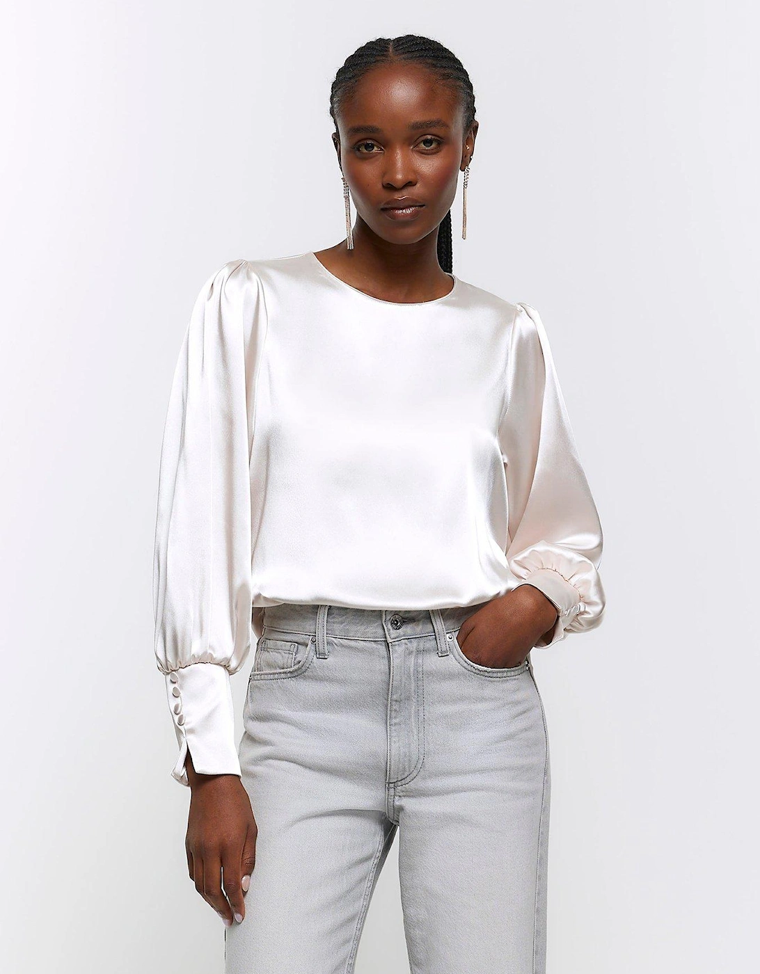 Deep Cuff Buttoned Top - Natural, 2 of 1