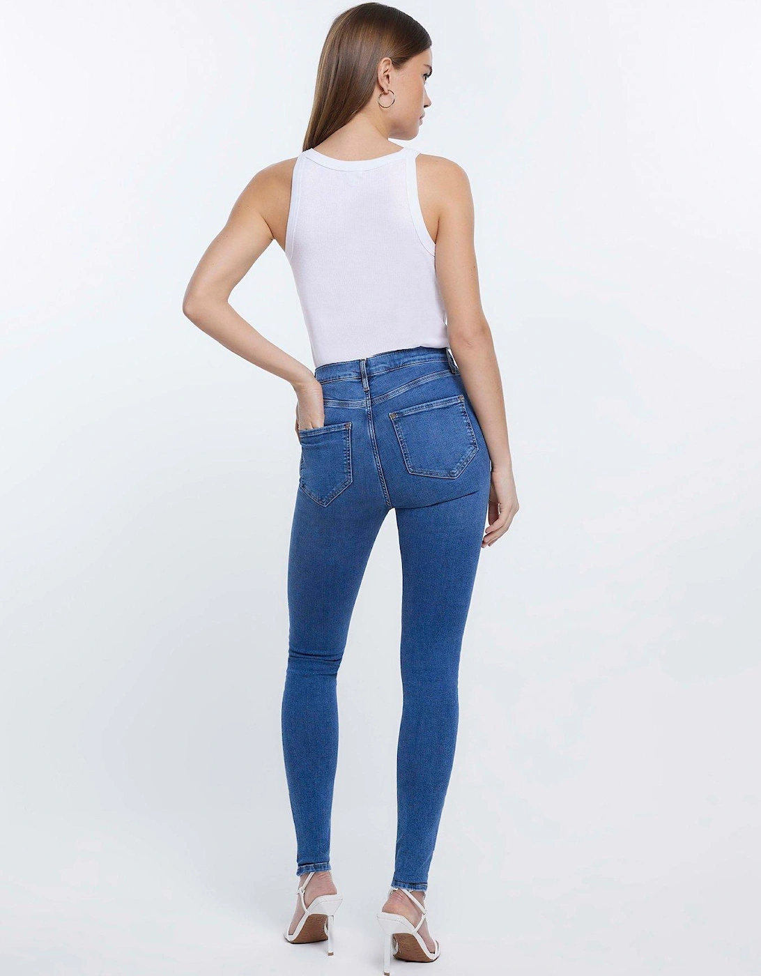 High Waisted Jeggings - Blue