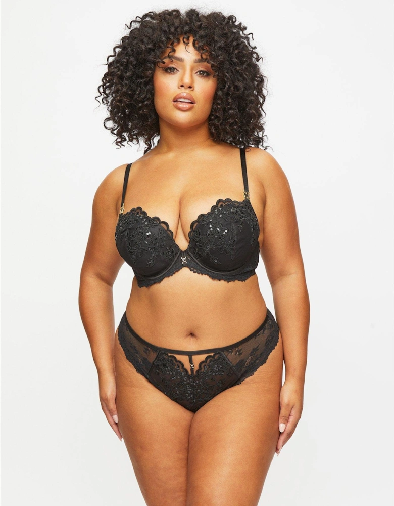 The Icon Fuller Bust Padded Plunge Black