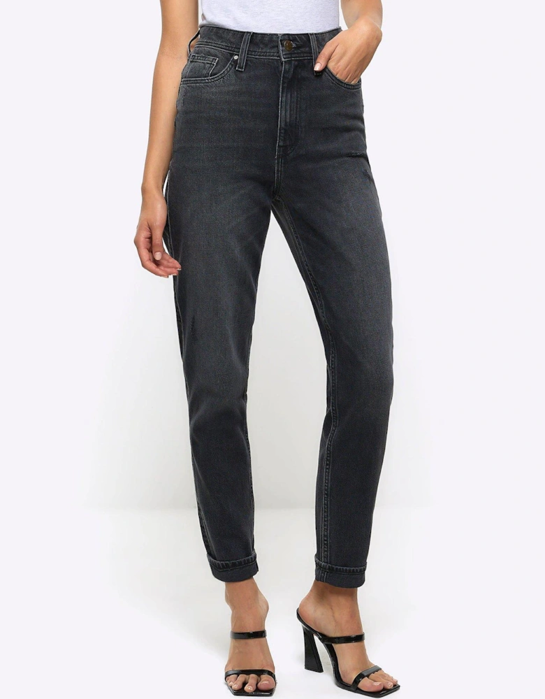 Smartie Sculpt Mom Jean - Black