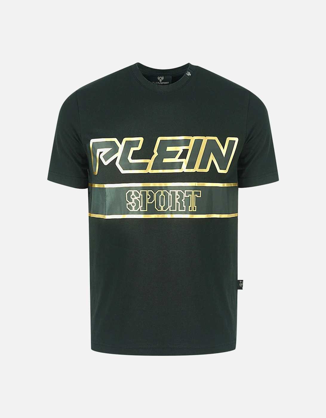 Plein Sport Gold Block Logo Black T-Shirt, 3 of 2