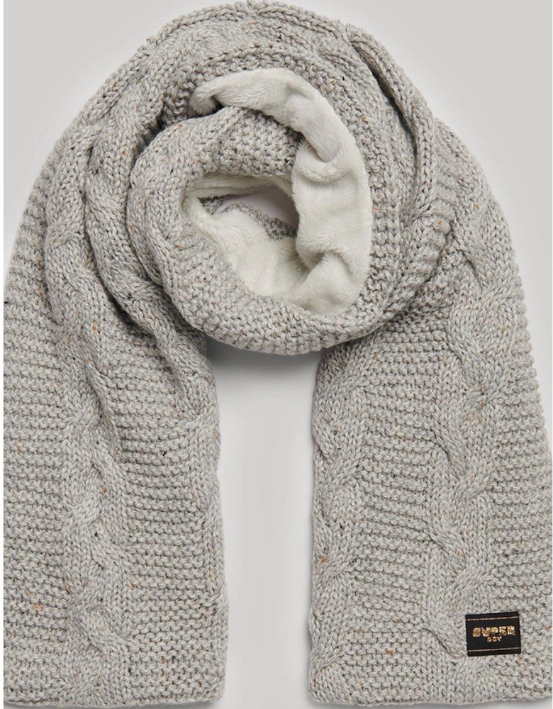 Cable Knit Scarf - Grey
