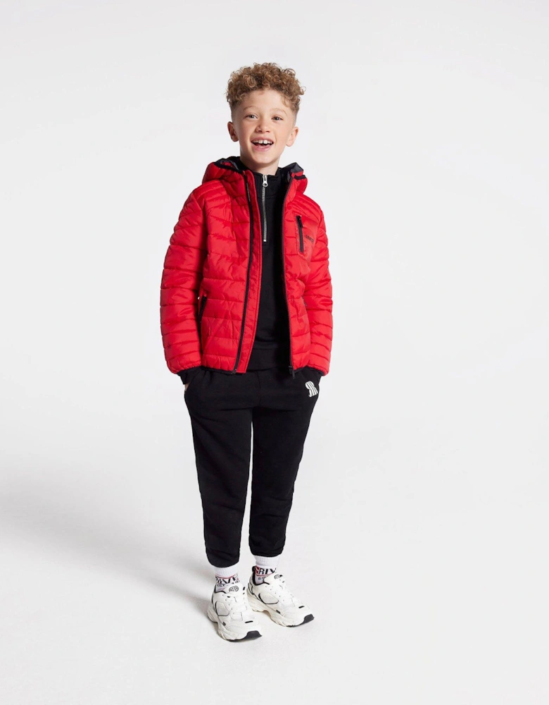 Boys Hooded Puffer Coat - Red