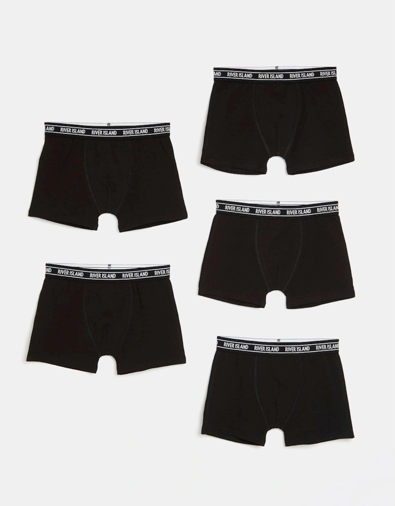 Boys Ri Boxer Shorts 5 Pack - Black