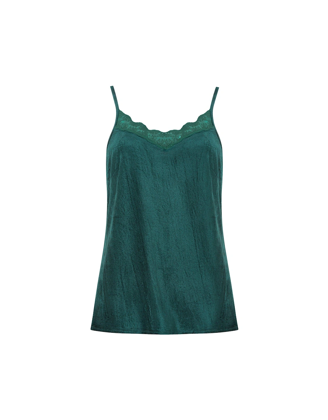 Crushed Velour Cami - Green, 2 of 1