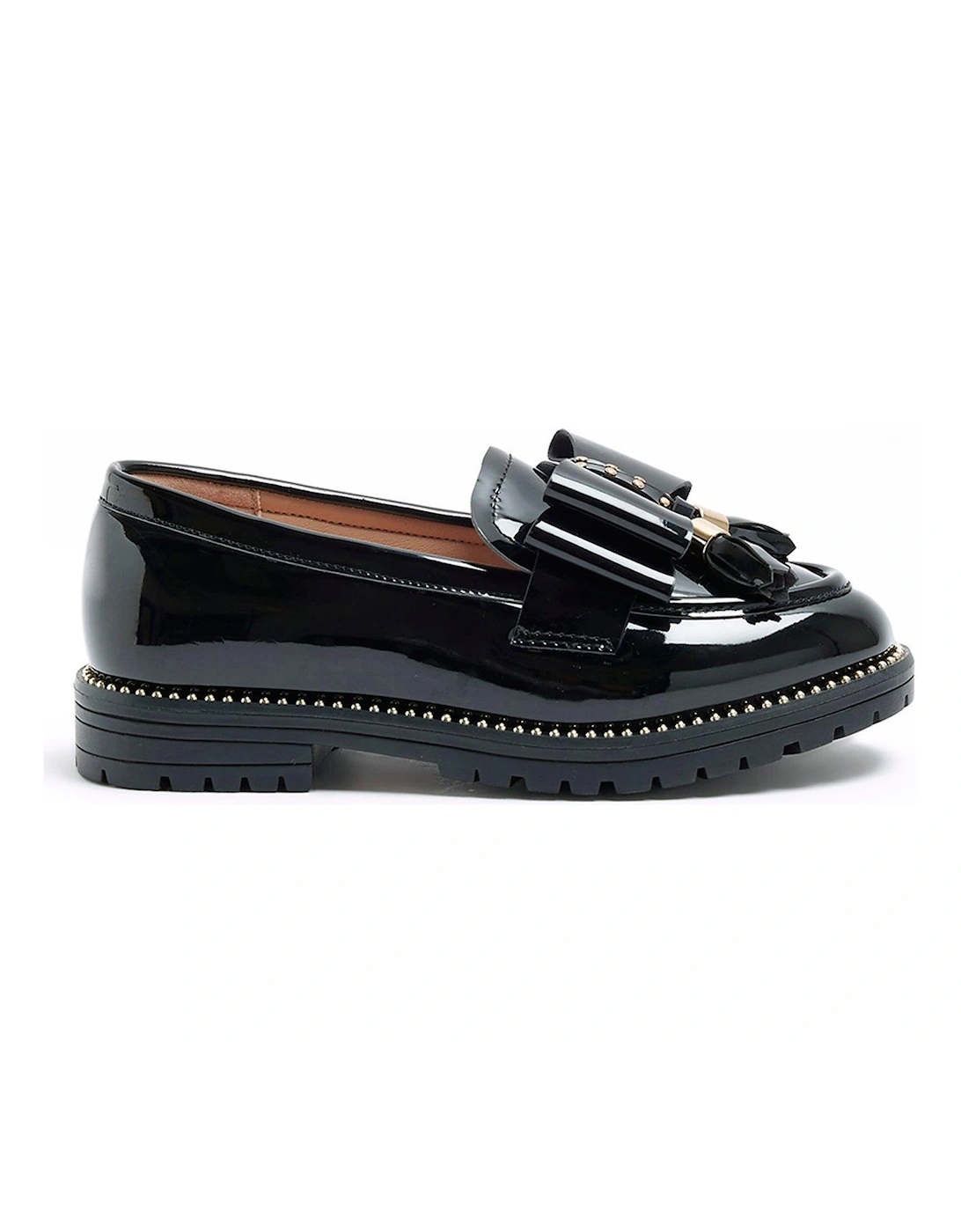 Girls Bow Chunky Loafers - Black, 3 of 2