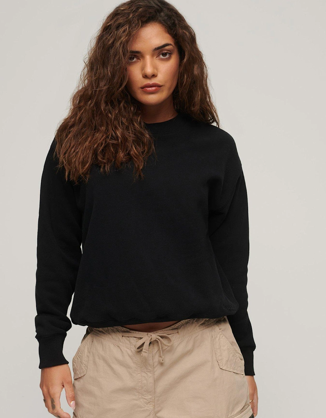 Essential Logo Relaxed Fit Sweatshirt - Black, 3 of 2