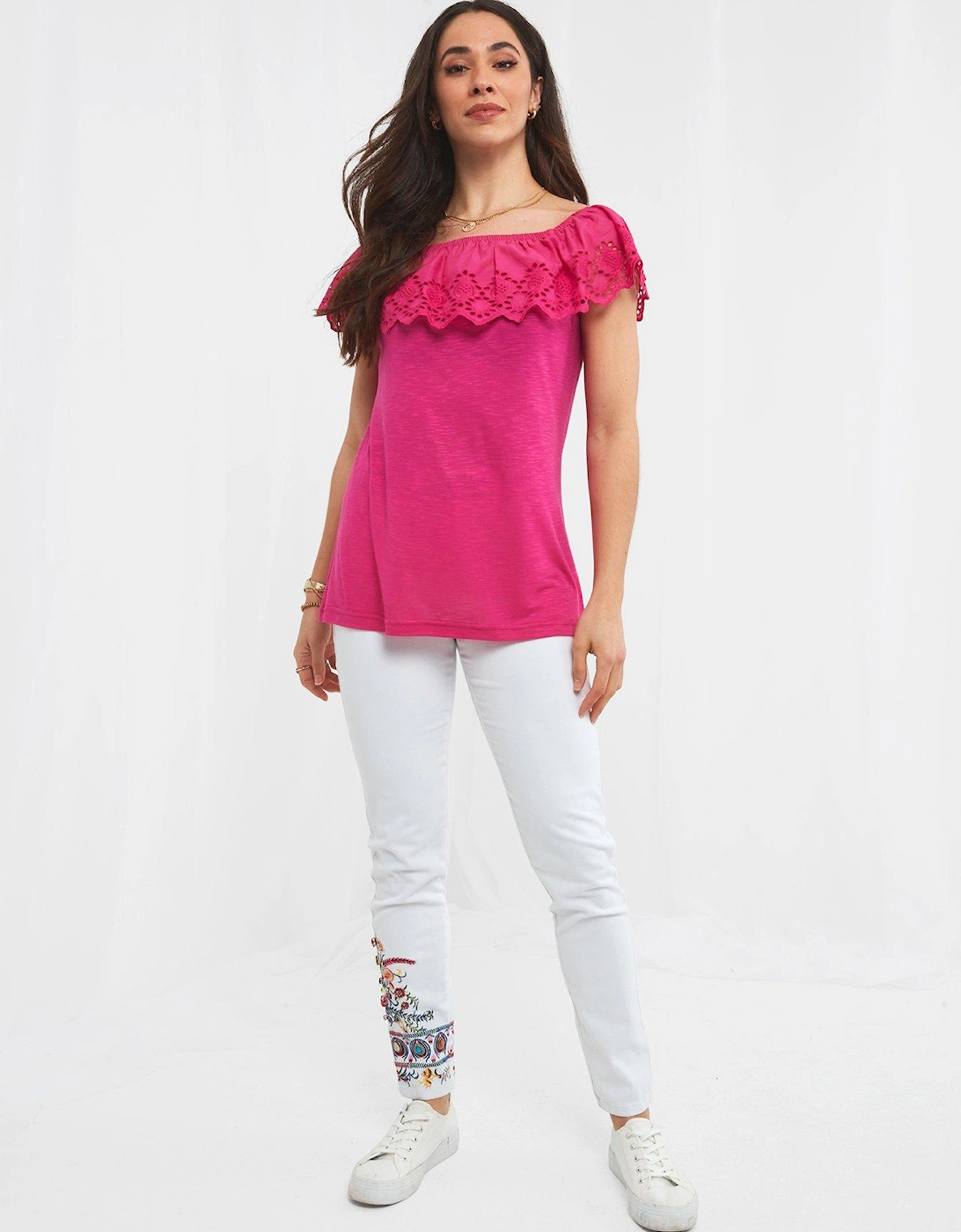 Broderie Frill Top -Pink, 3 of 2