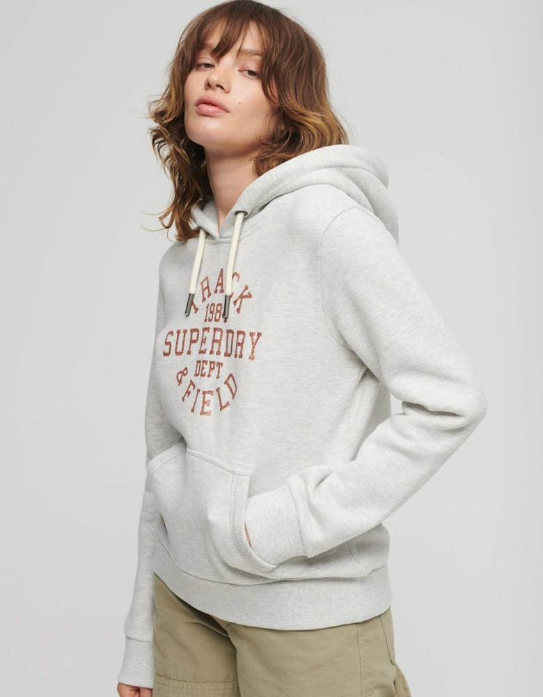Scripted College Graphic Hoodie - Grey