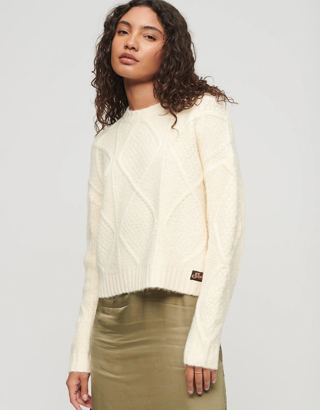 Chunky Cable Knit Jumper - Cream, 3 of 2
