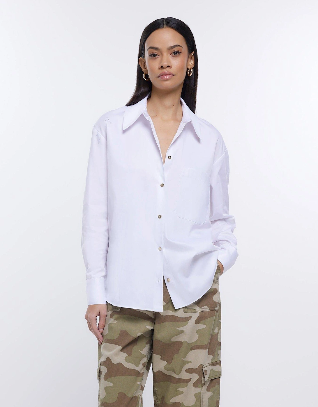 Poplin Boyfriend Shirt - White, 6 of 5