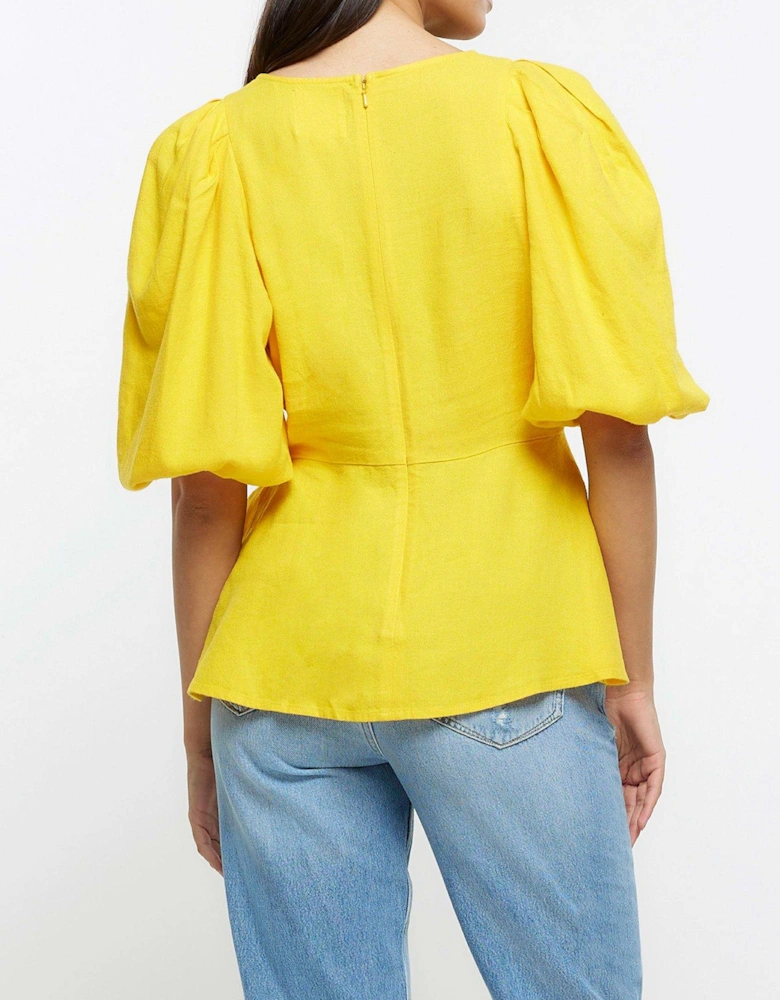 Puff Sleeve Top - Dark Yellow