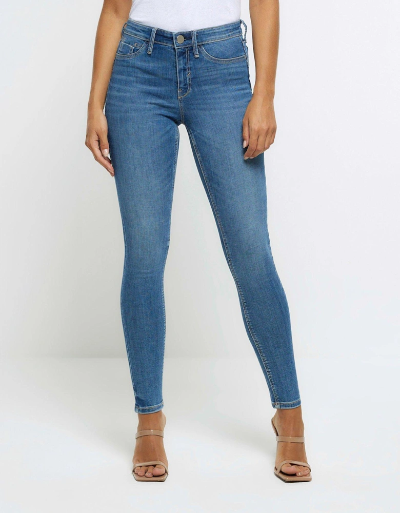 Molly Mid Rise Super Skinny Fit Jeans - Blue