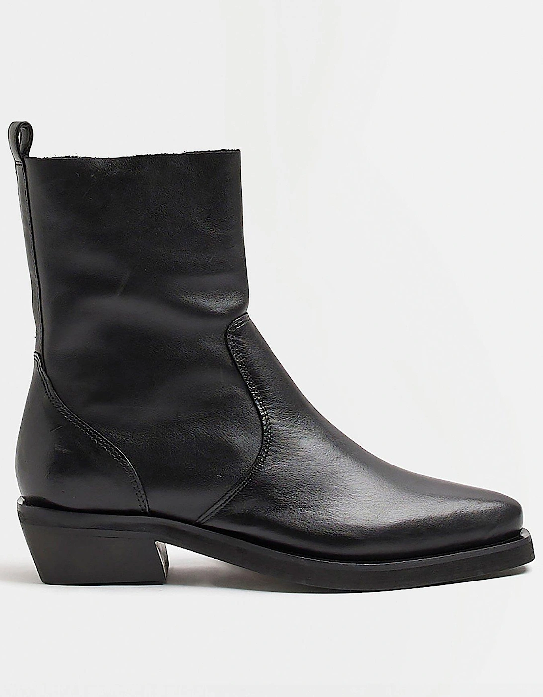 Leather Western Boot - Black, 2 of 1