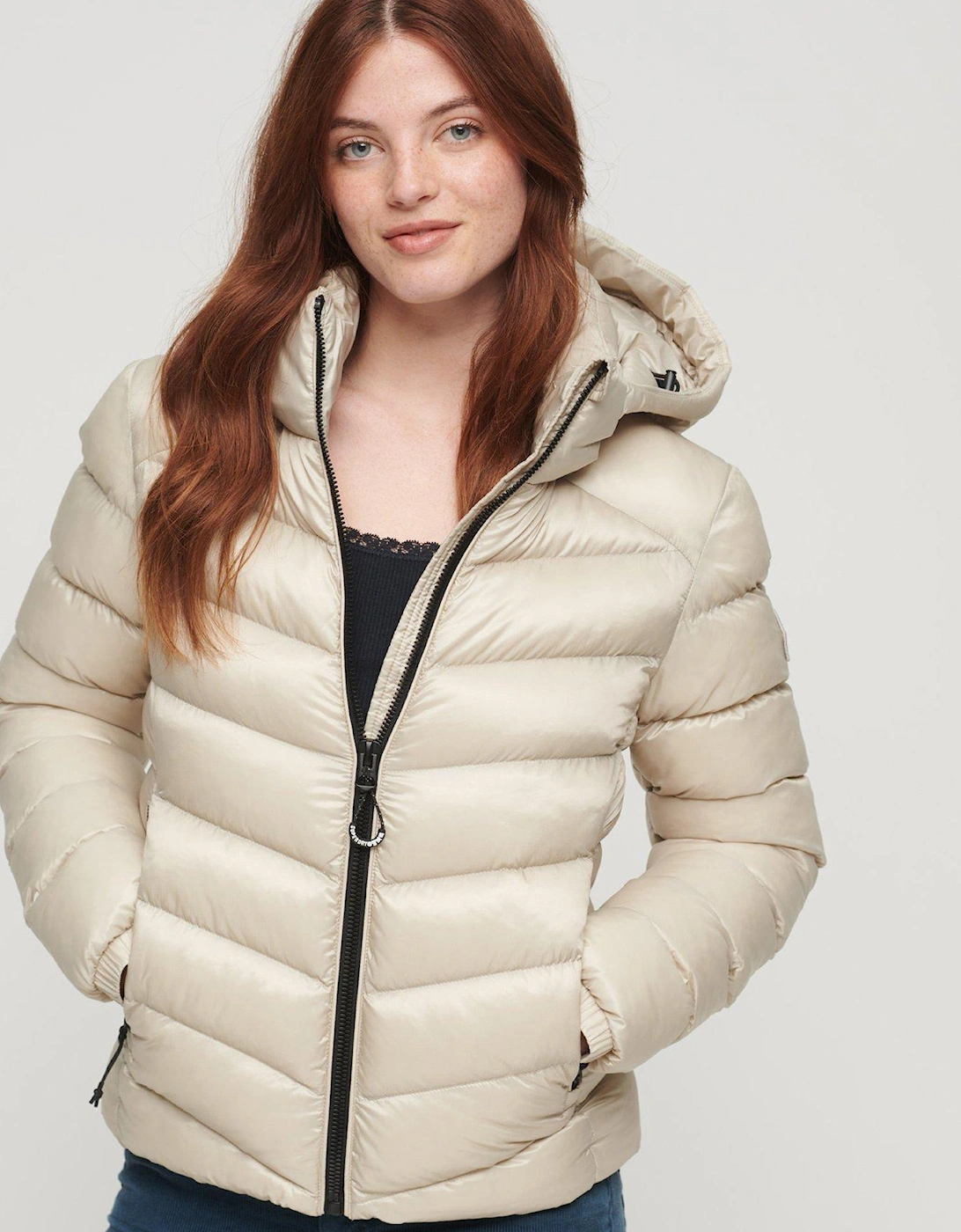 Hooded Fuji Padded Jacket - Beige, 5 of 4