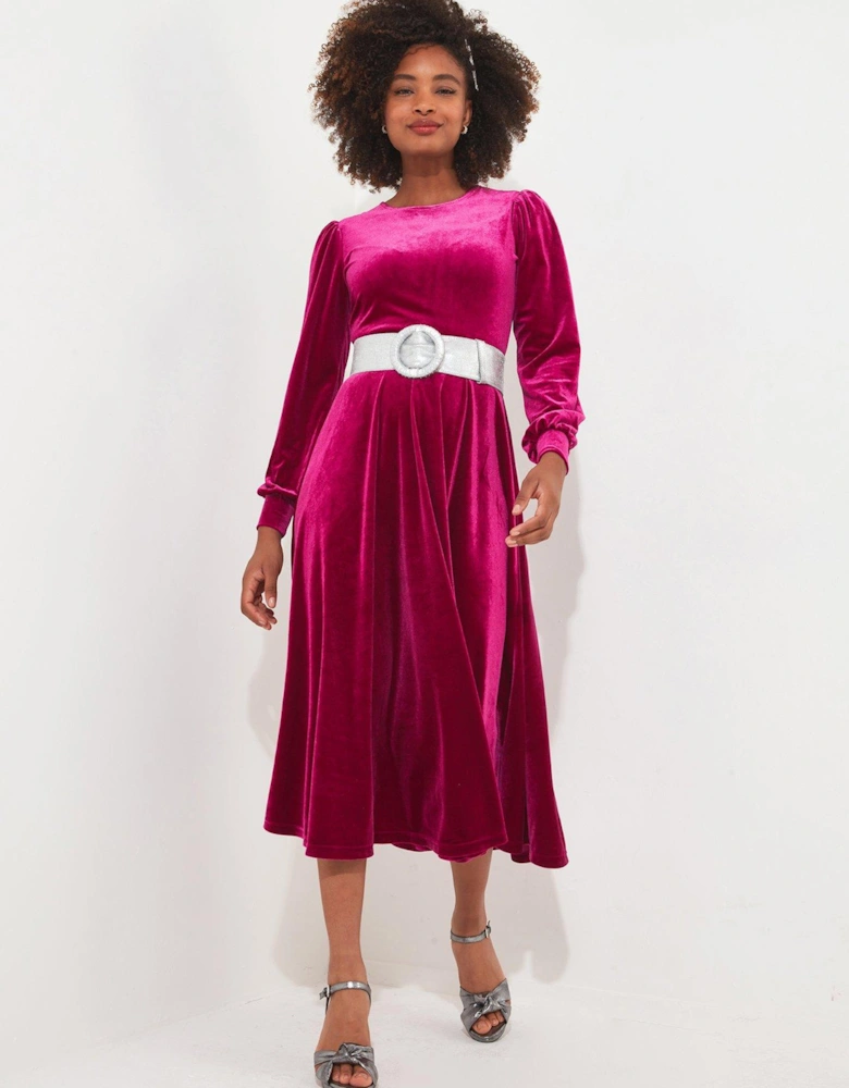 Rosetta Velour Dress - Purple