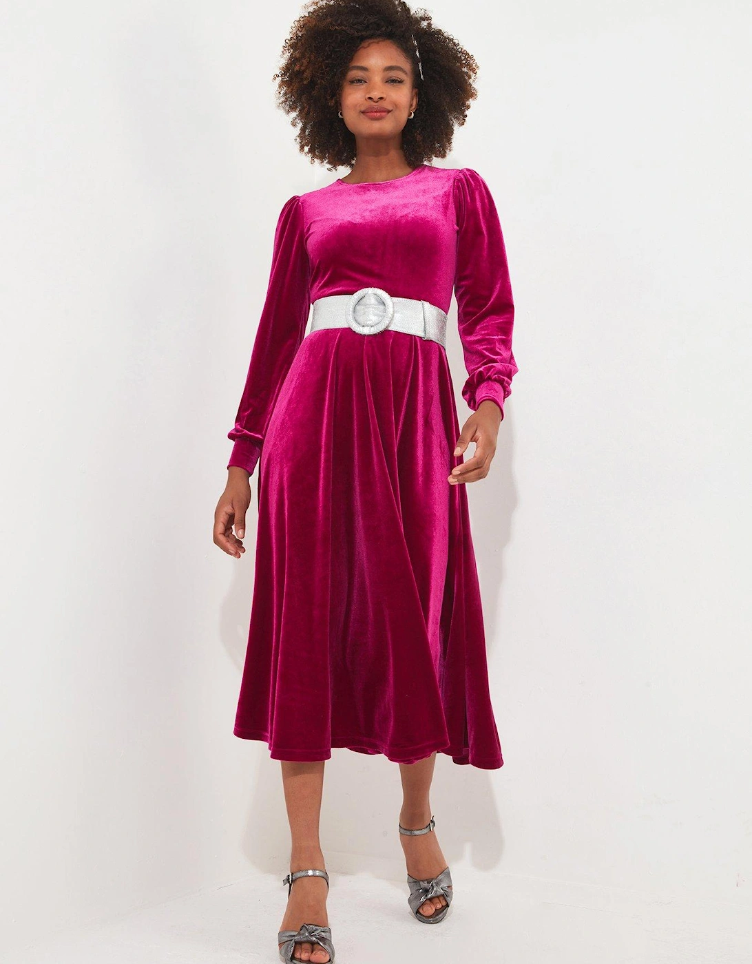Rosetta Velour Dress - Purple, 2 of 1