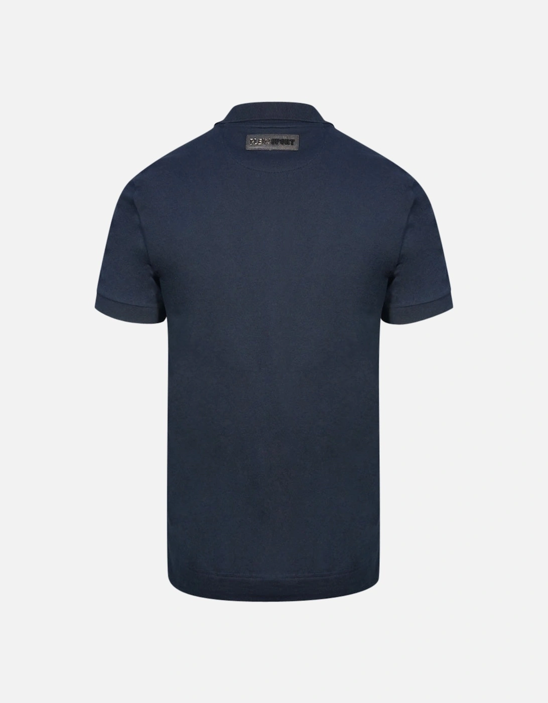 Plein Sport Block Chest Logo Navy Blue Polo Shirt