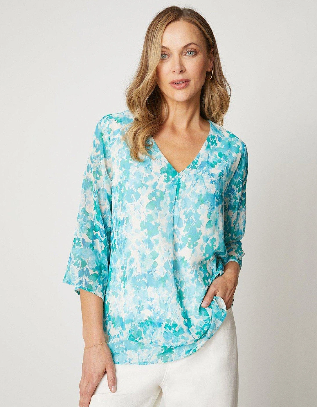 Printed Double Layer Top - Blue, 4 of 3