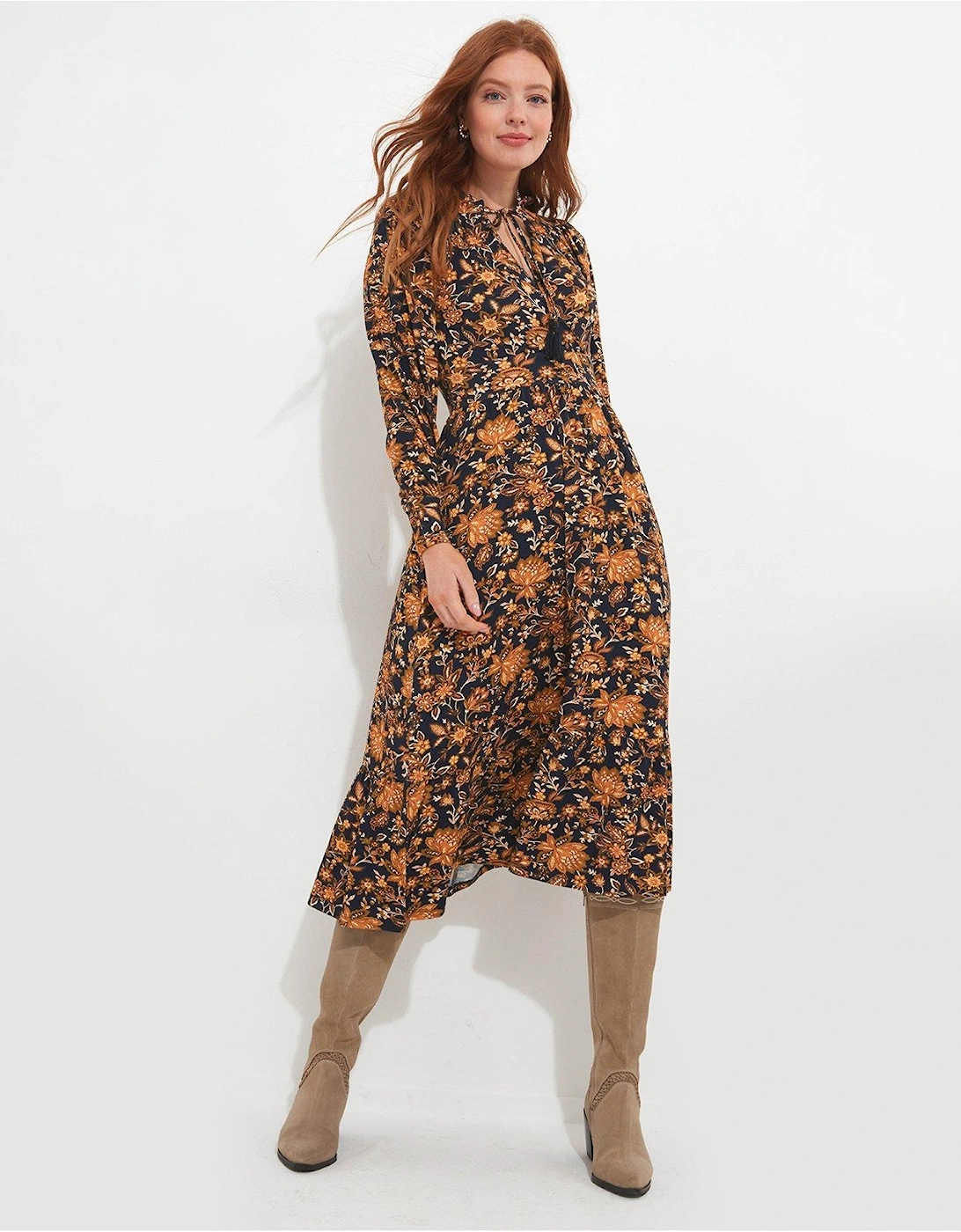 Rich Floral Jersey Dress - Multi, 2 of 1