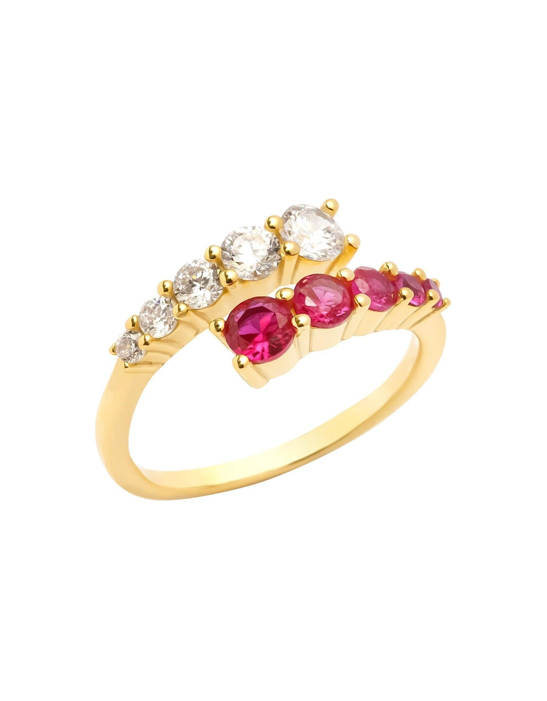 18ct Gold Plated Sterling Silver Ruby Cubic Zirconia Ring, 2 of 1