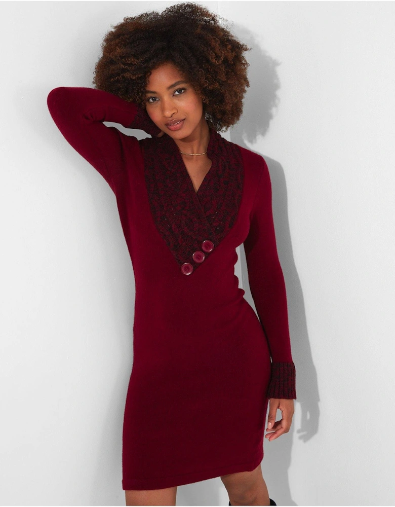 Curiously Cosy Jumper Dress - Red