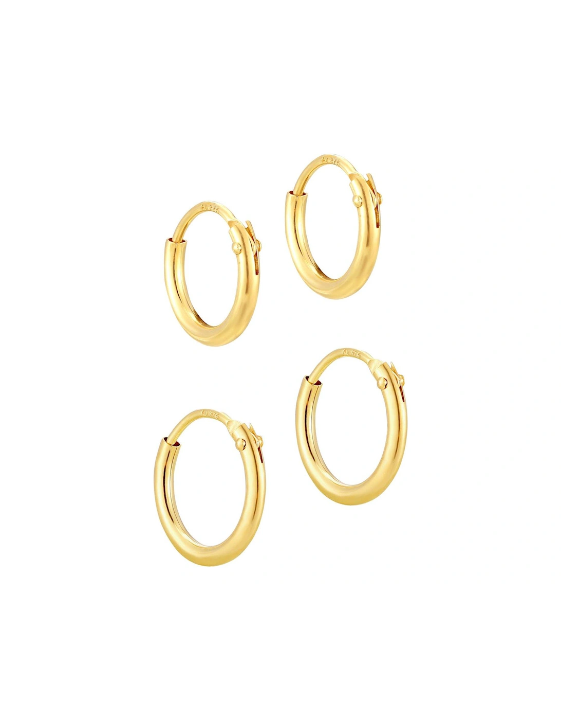 9ct Gold Tiny 9mm and 11mm Hoop Stacking Set, 3 of 2