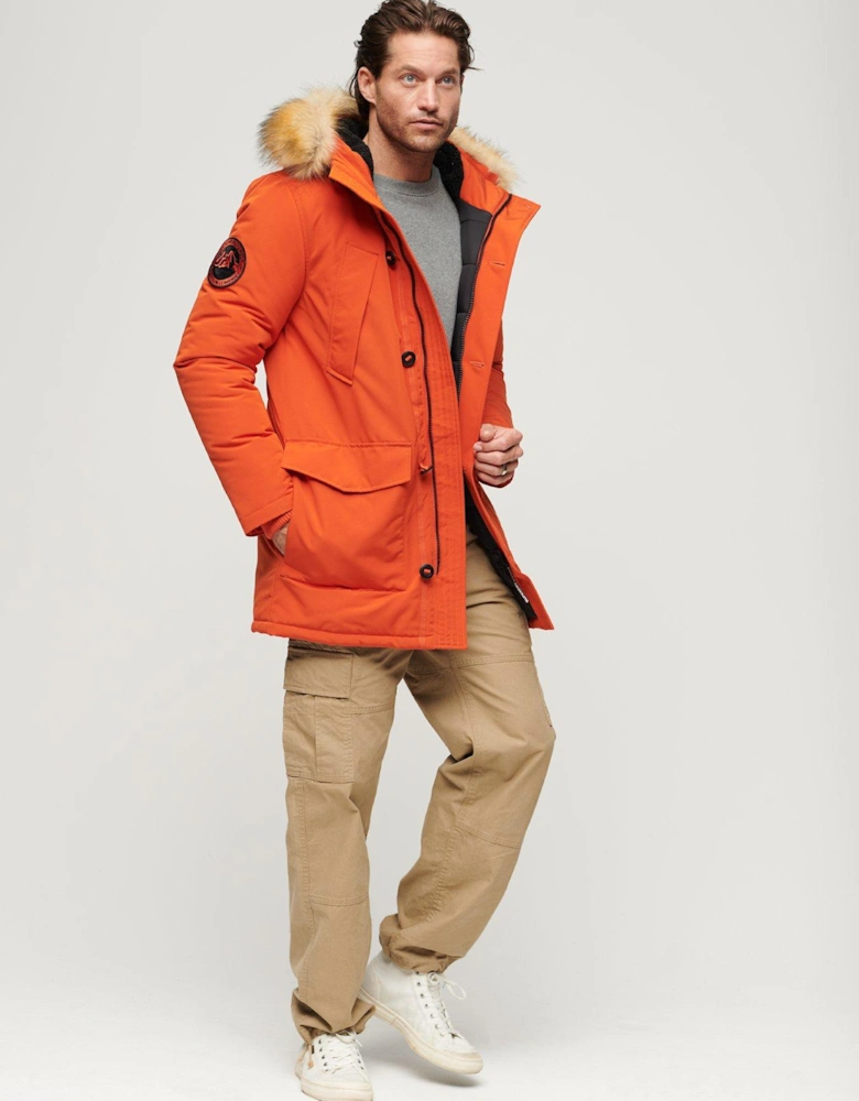 Everest Faux Fur Hooded Parka - Orange