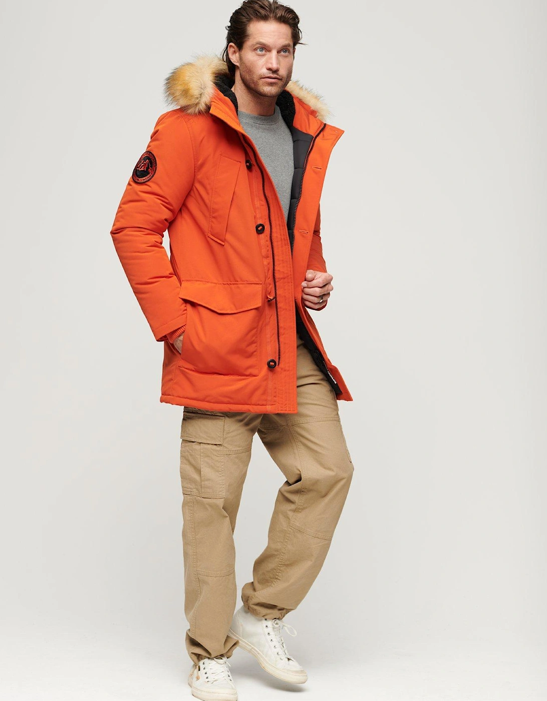 Everest Faux Fur Hooded Parka - Orange