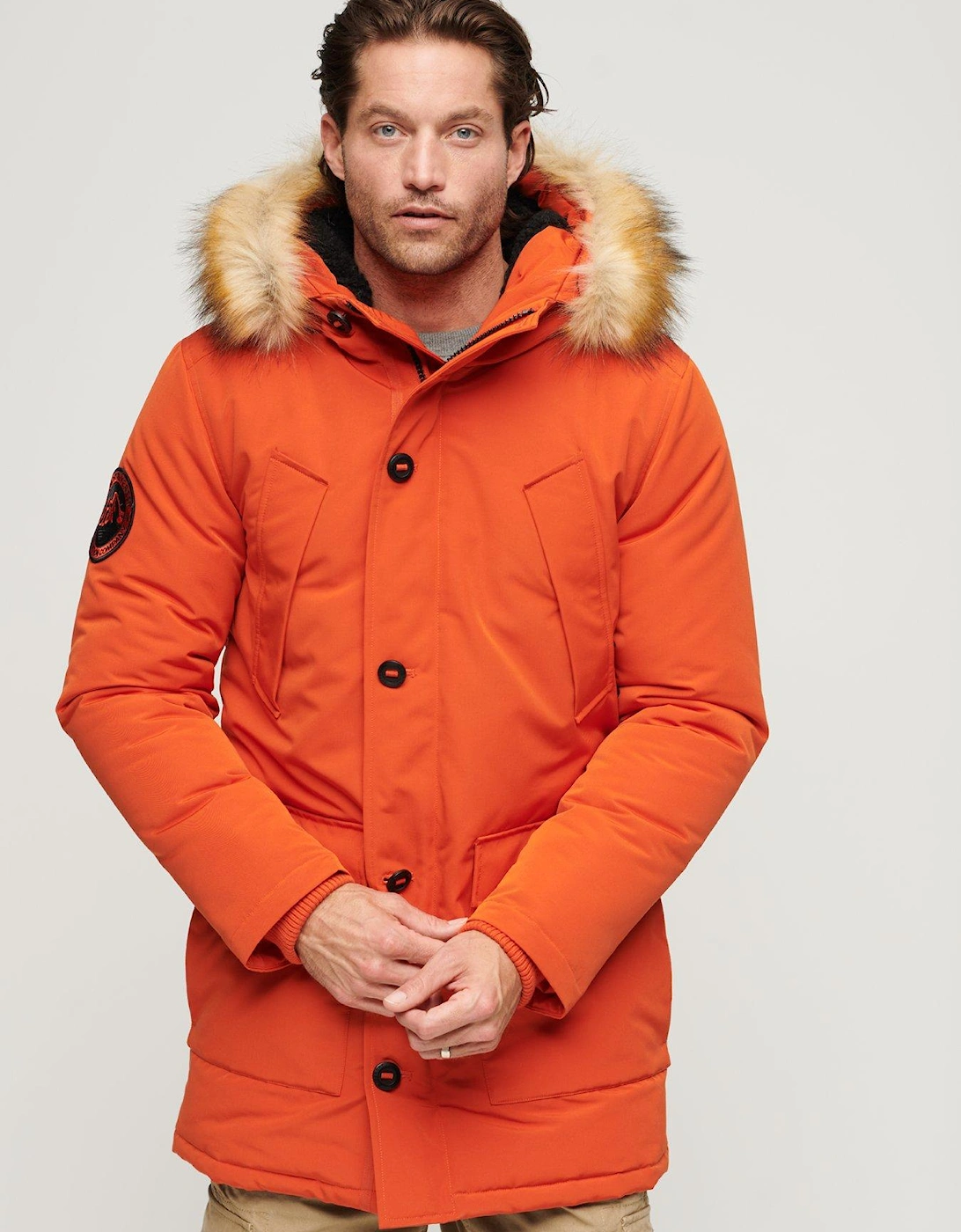 Everest Faux Fur Hooded Parka - Orange, 3 of 2