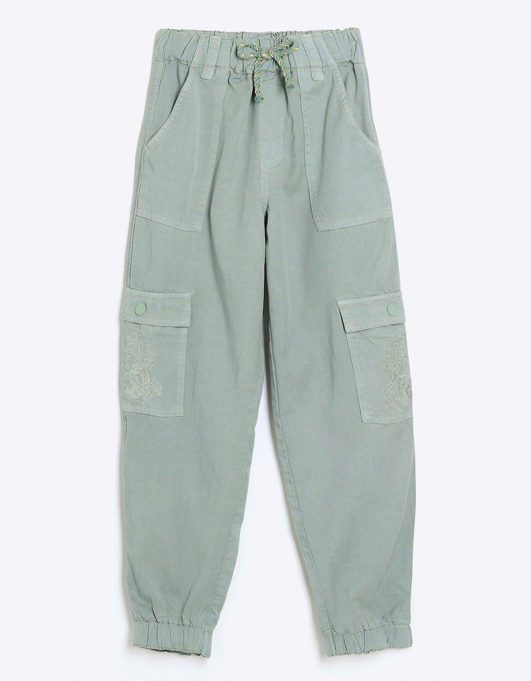 Girls Lyocell Cargo Trousers - Green, 2 of 1