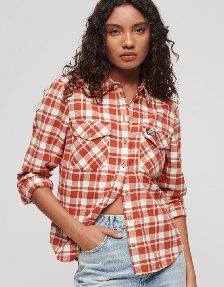 Lumberjack Check Flannel Shirt - Orange