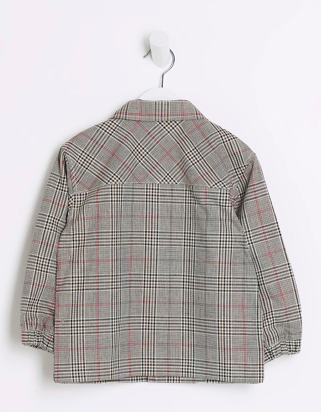 Mini Mini Boy Check Harrington Shirt - Beige