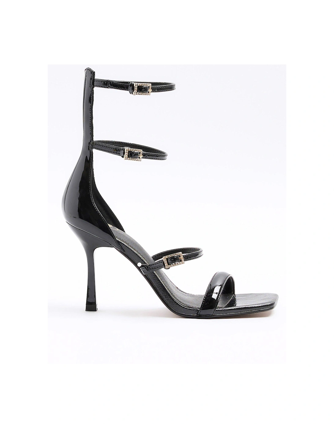 Triple Strap Barely There Heel - Black, 6 of 5