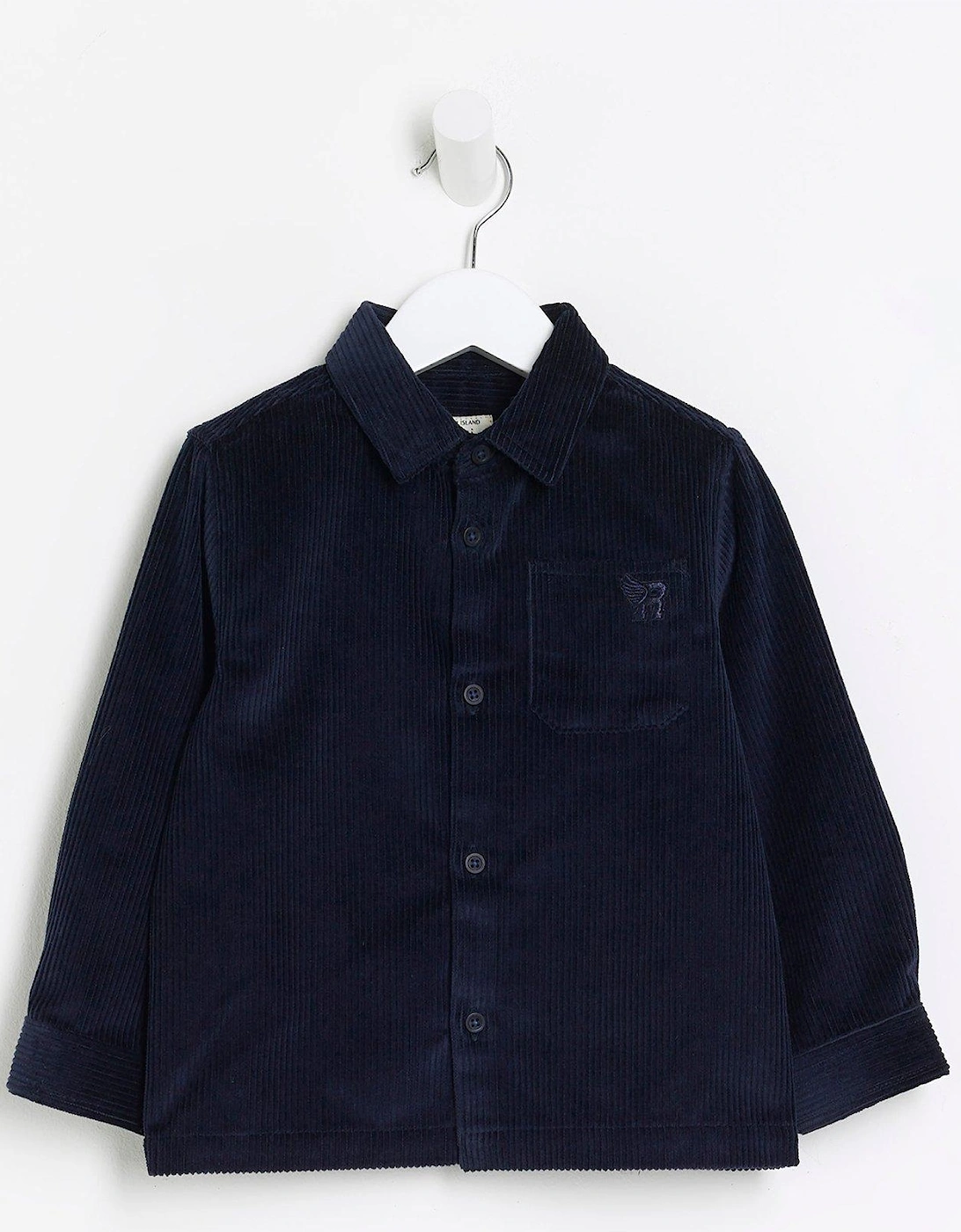 Mini Boys Long Sleeve Overshirt - Corduroy - Navy, 3 of 2