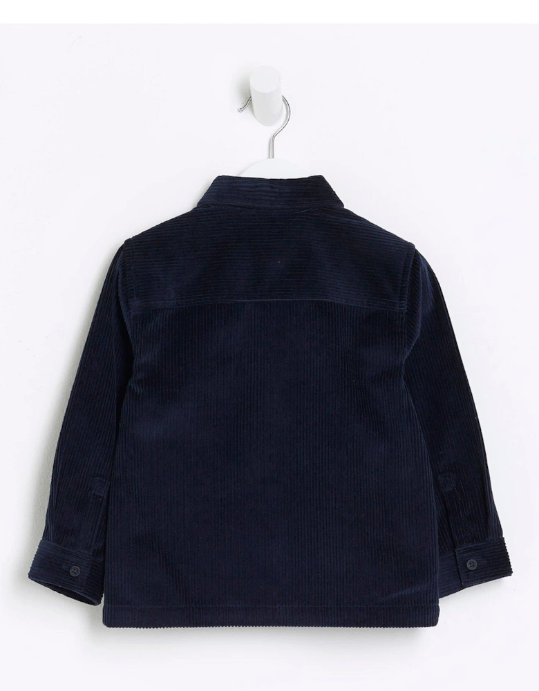 Mini Boys Long Sleeve Overshirt - Corduroy - Navy