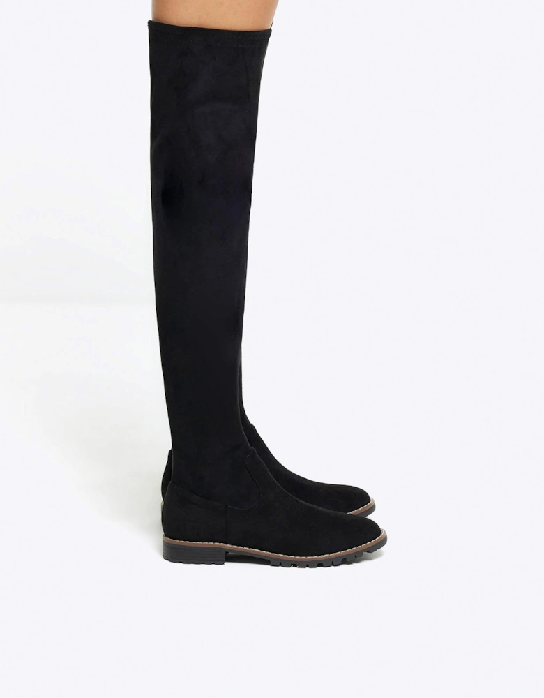 Stretch Over The Knee Boot - Black