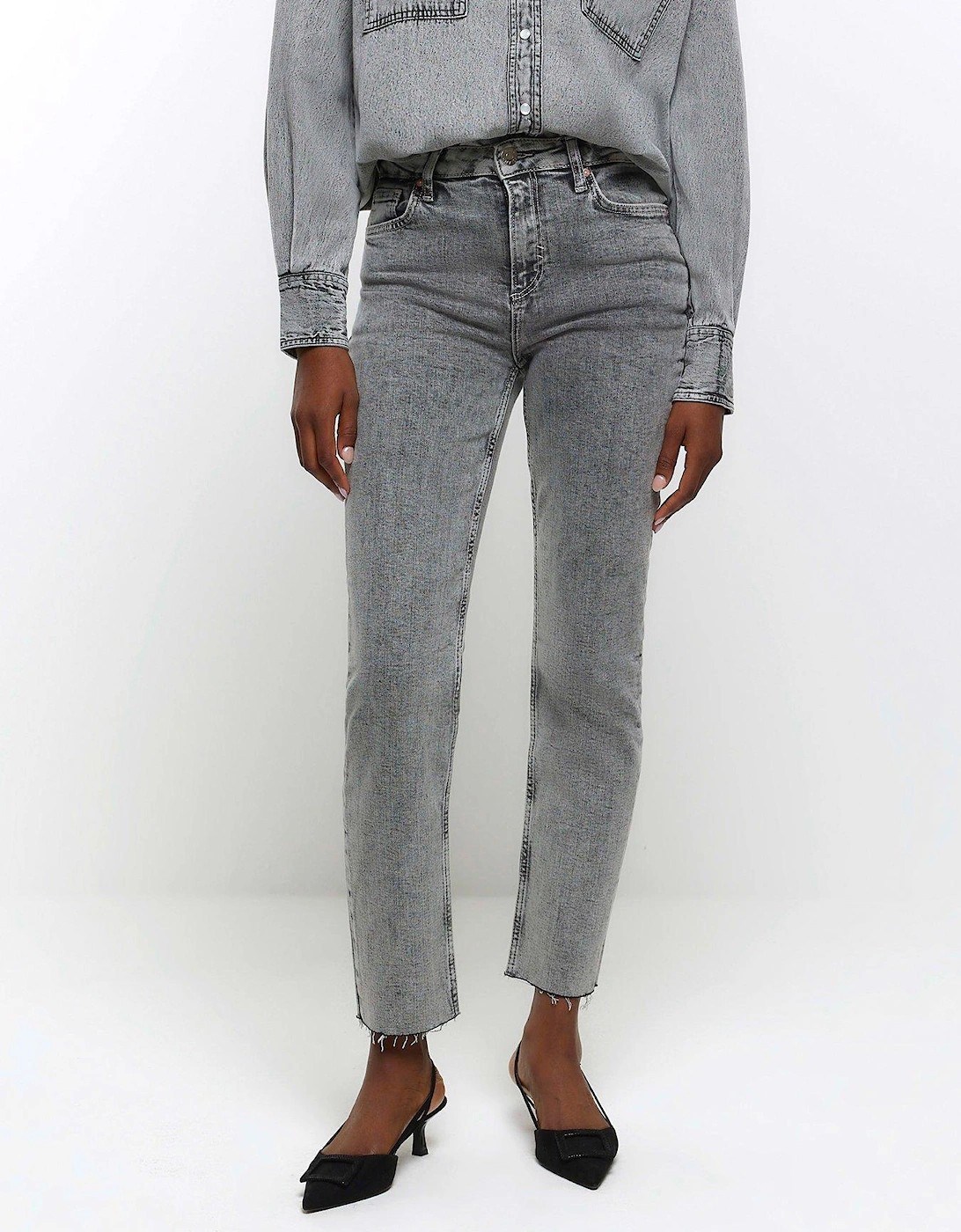 Slim Straight Jean - Grey, 6 of 5