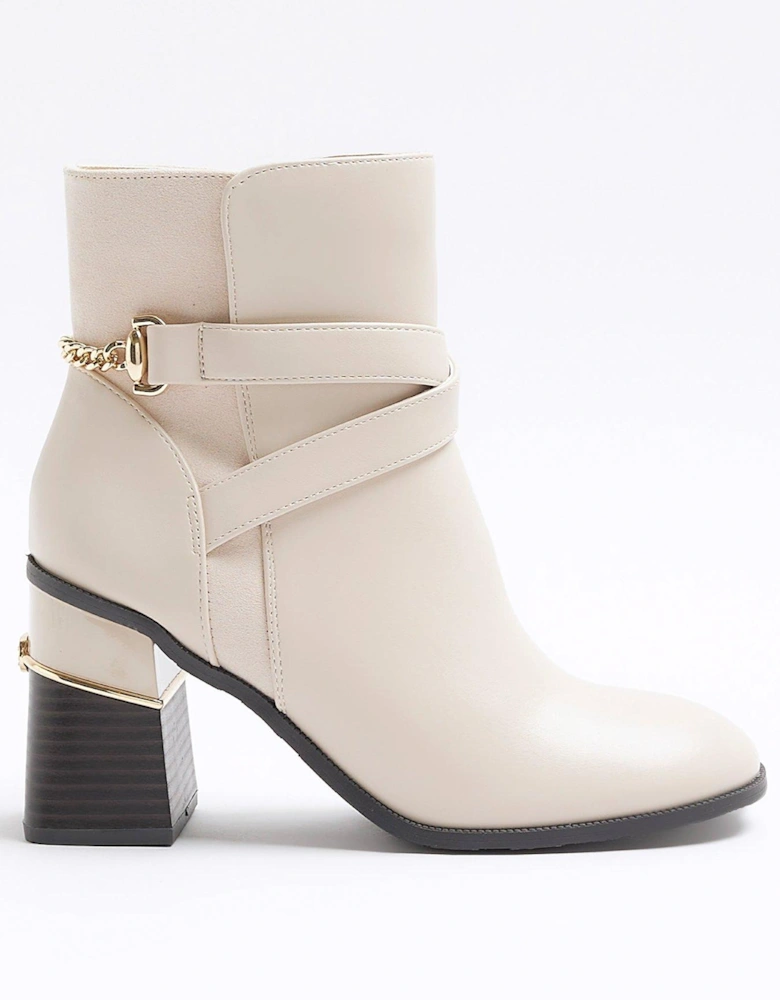 Block Heel Boot - Cream