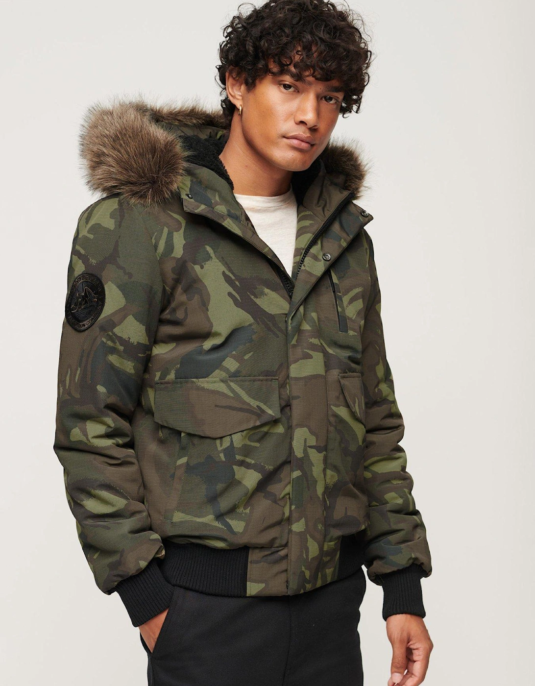 Everest Faux Fur Hooded Padded Coat - Green, 2 of 1