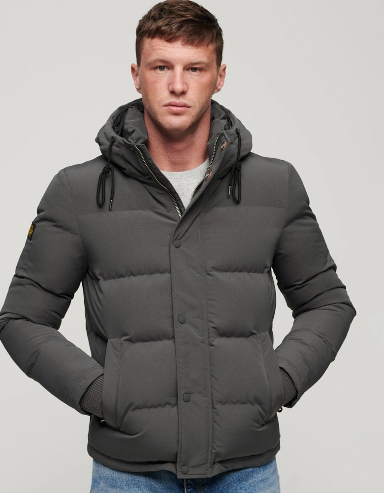 Everest Short Hooded Padded Coat - Dark Grey