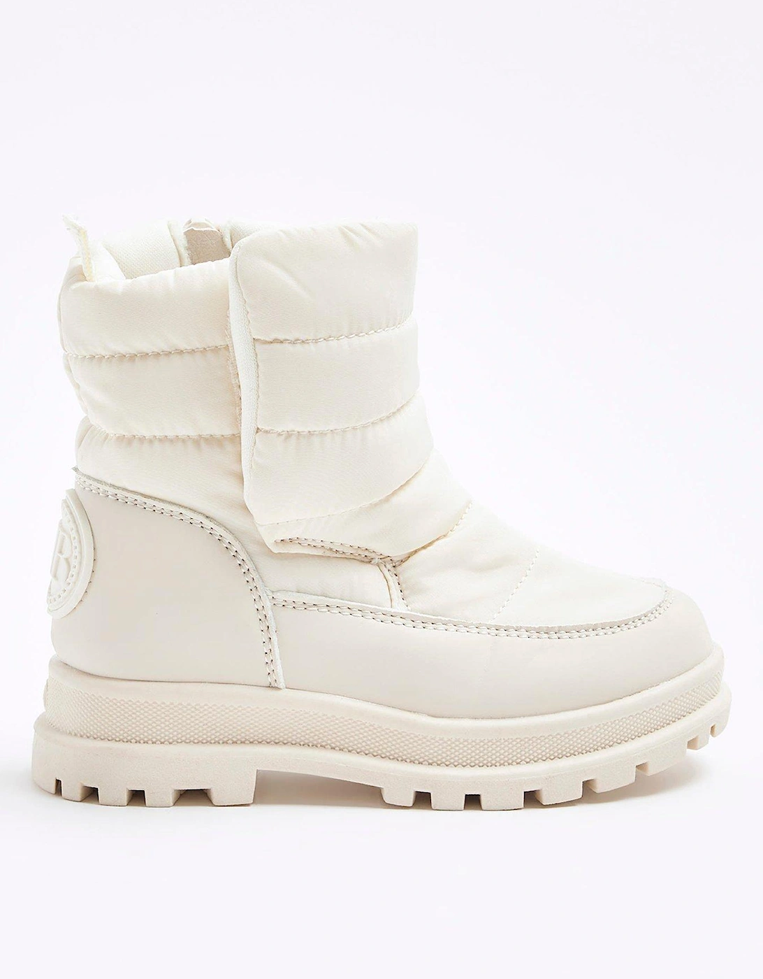 Mini Girls Padded Boots - Cream, 3 of 2