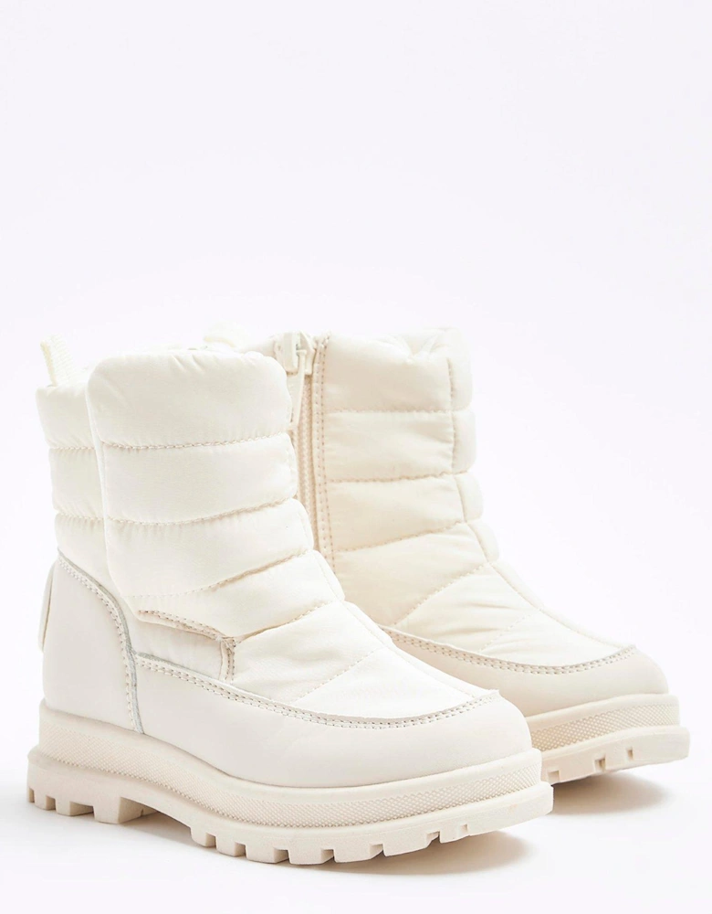Mini Girls Padded Boots - Cream