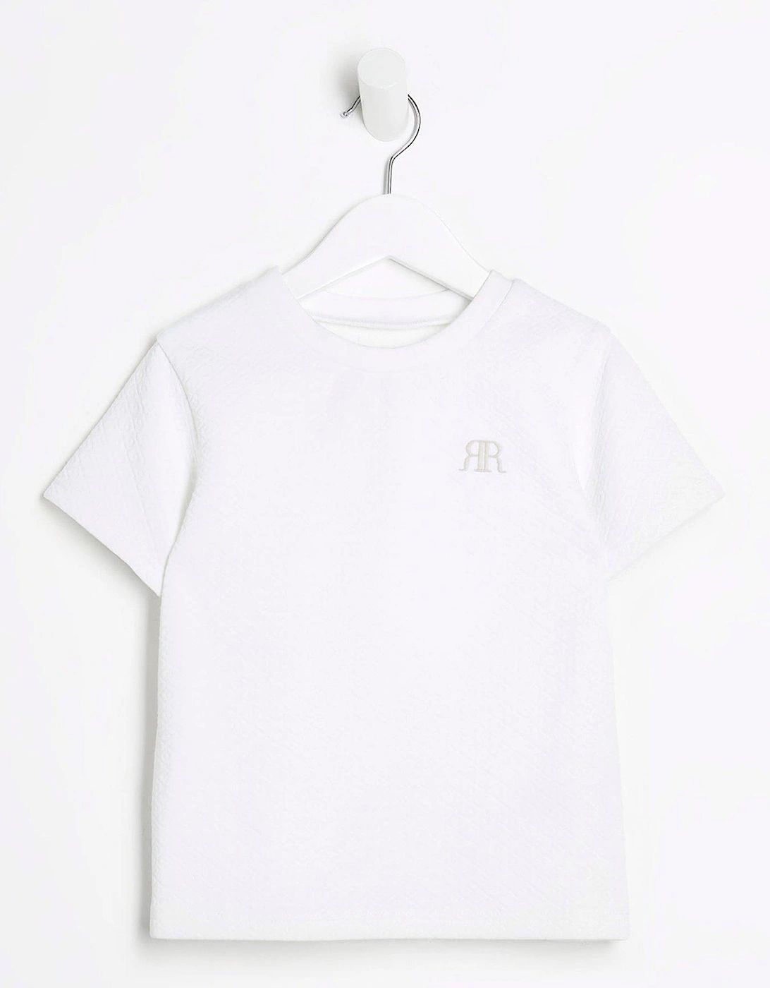 Mini Mini Boy Textured T-Shirt - White, 3 of 2