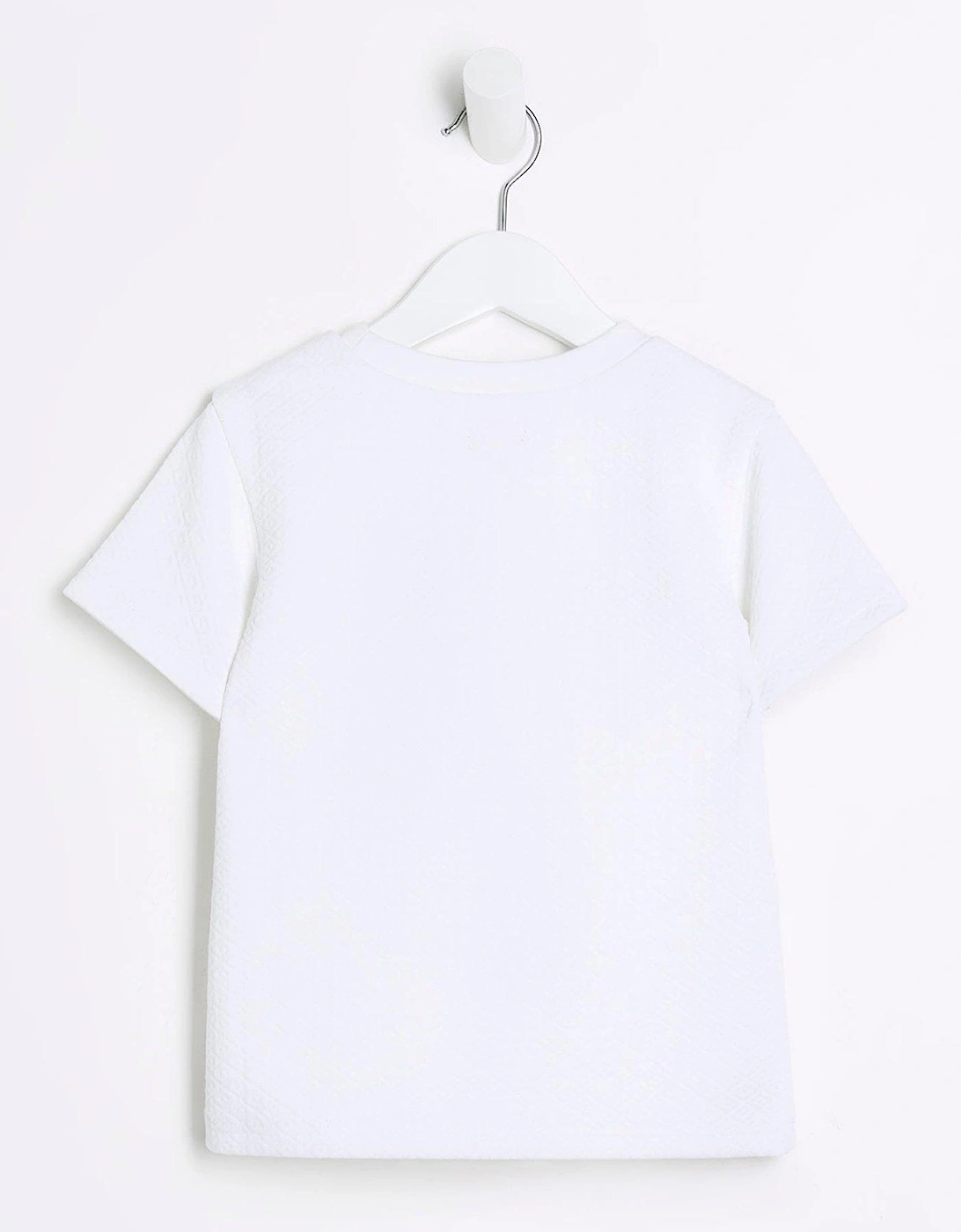 Mini Boy Textured T-Shirt - White