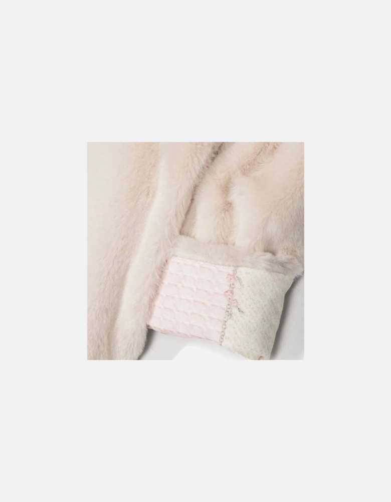 Girls Pink Faux Fur Reversible Coat
