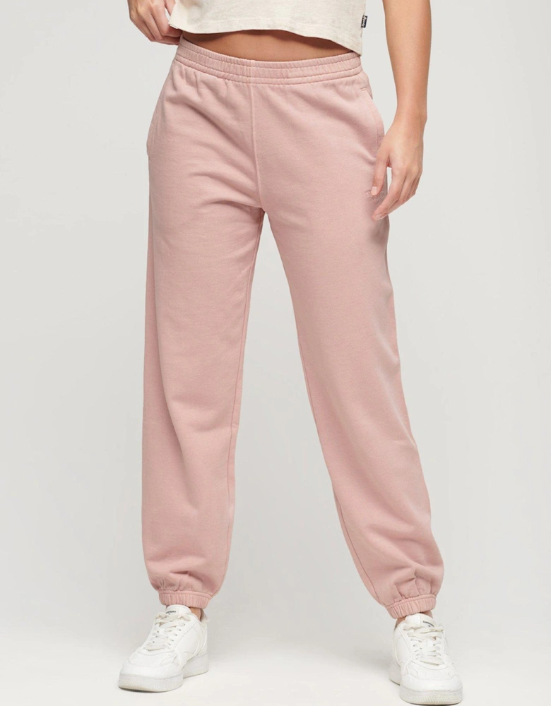 Embroidered Boyfriend Joggers - Pink